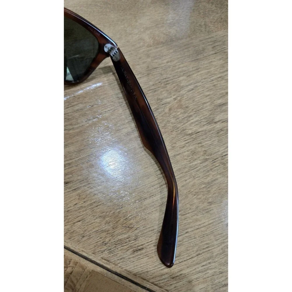Vtg 60s 70s B&L 5024 Ray-Ban USA Wayfarer Mock Tortoise thick Frame Sunglasses